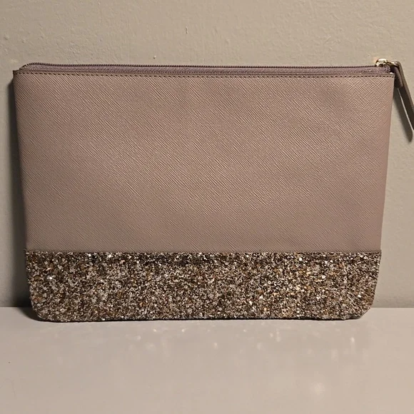 Kate Spade Gold Bottom Glitter and Tan Clutch, NWOT - Picture 4 of 6